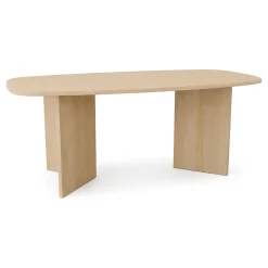 Tavolo Fisso Marrone Rovere 6 Posti Forma Ovale 190x100x75h cm, Sfumatura Colore Struttura Rovere - Milani