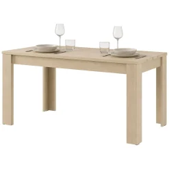 Tavoli Fissi > Dmora Tavolo Fisso 8 Posti Angoli Arrotondati 160x91x77h cm, Forma Rettangolare - Olgiate Marrone Rovere