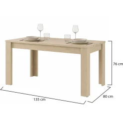 Tavoli Fissi > Dmora Tavolo Fisso 8 Posti Angoli Arrotondati 160x91x77h cm, Forma Rettangolare - Olgiate Marrone Rovere