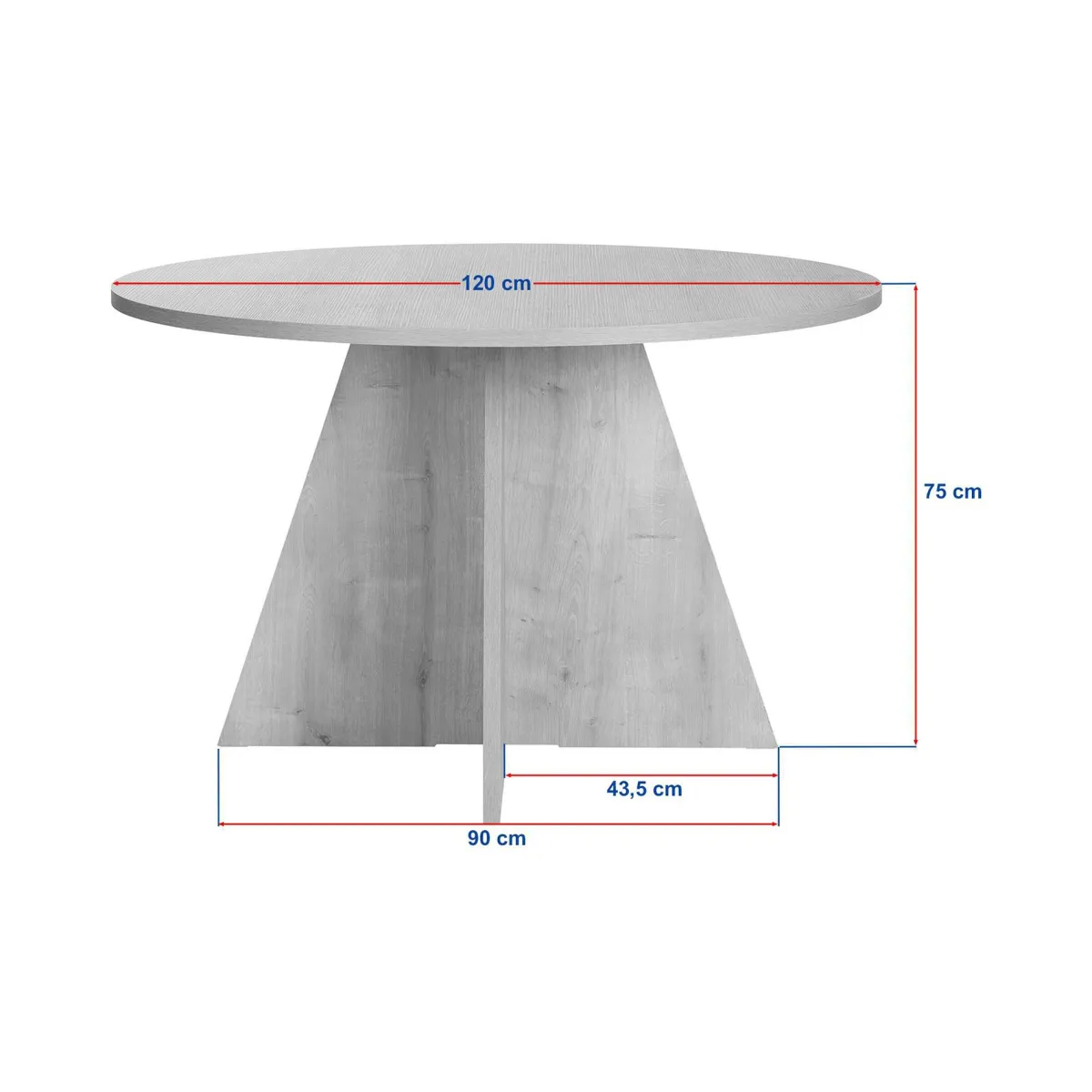 Tavoli Fissi > Dmora Tavolo Fisso 4 Posti Forma Rotondo 120x120x75h cm, Peso Supportato 60 kg - Racale Nero
