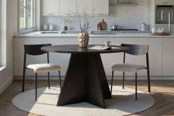 Tavoli Fissi > Dmora Tavolo Fisso 4 Posti Forma Rotondo 120x120x75h cm, Peso Supportato 60 kg - Racale Nero
