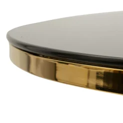 Tavolo Fisso Trasparente oro 2 Posti Forma Rotondo 100x100x80h cm, Colore Struttura oro - Dasozama