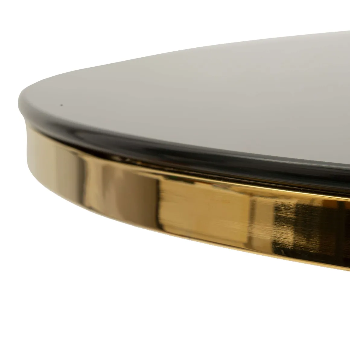 Tavolo Fisso Trasparente oro 2 Posti Forma Rotondo 100x100x80h cm, Colore Struttura oro - Dasozama