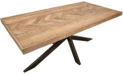 Tavoli Fissi > Dmora Tavolo gambe intrecciate rettangolare 9 posti marrone e nero 180x90cm - Deller Nero, Marrone