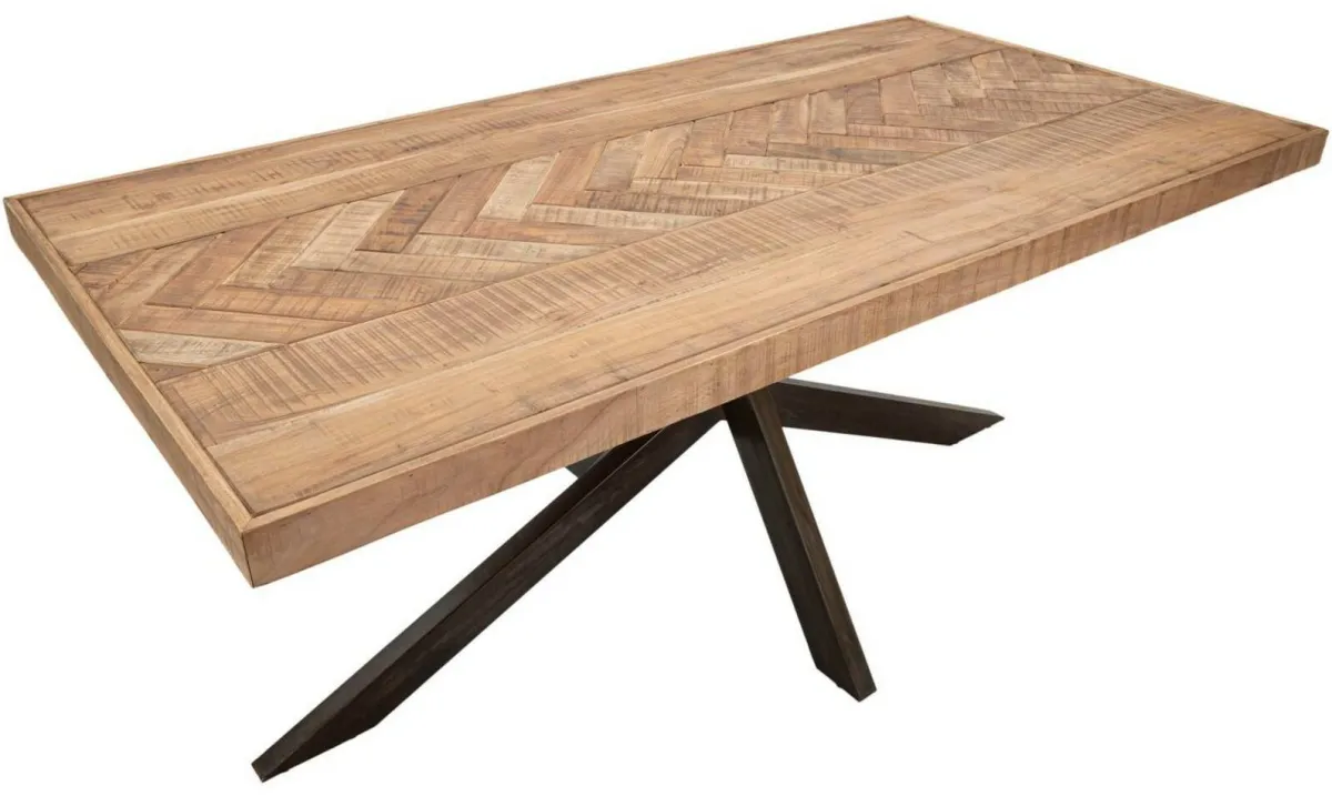 Tavoli Fissi > Dmora Tavolo gambe intrecciate rettangolare 9 posti marrone e nero 180x90cm - Deller Nero, Marrone
