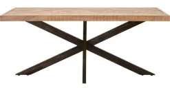 Tavoli Fissi > Dmora Tavolo gambe intrecciate rettangolare 9 posti marrone e nero 180x90cm - Deller Nero, Marrone
