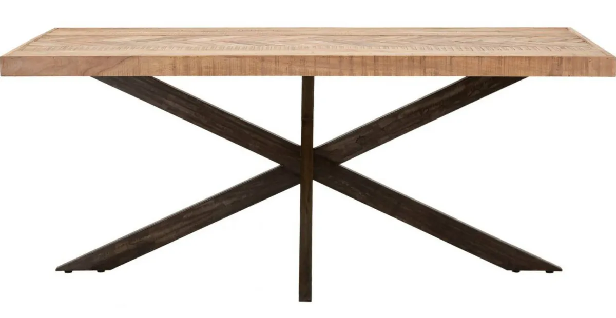 Tavoli Fissi > Dmora Tavolo gambe intrecciate rettangolare 9 posti marrone e nero 180x90cm - Deller Nero, Marrone