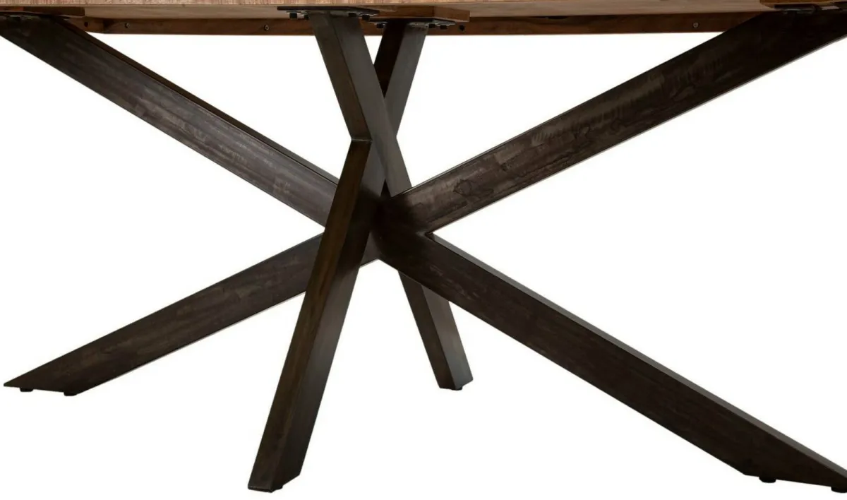 Tavoli Fissi > Dmora Tavolo gambe intrecciate rettangolare 9 posti marrone e nero 180x90cm - Deller Nero, Marrone