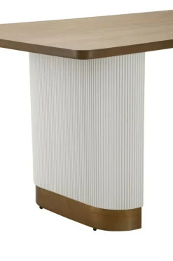 Tavolo grande rettangolare 10 posti bianco e marrone 180x90cm - Brian