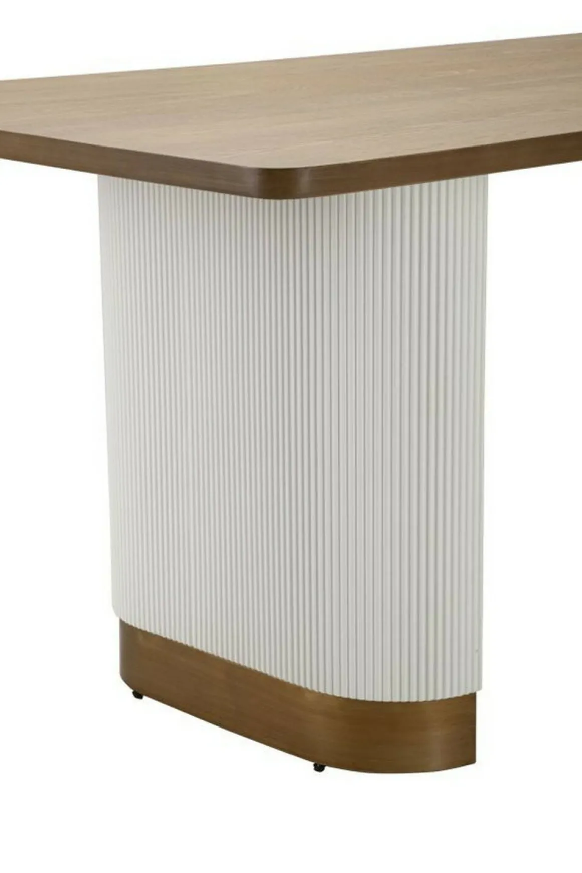 Tavolo grande rettangolare 10 posti bianco e marrone 180x90cm - Brian