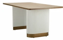Tavolo grande rettangolare 10 posti bianco e marrone 180x90cm - Brian