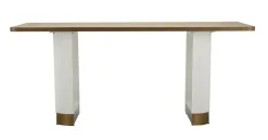 Tavolo grande rettangolare 10 posti bianco e marrone 180x90cm - Brian