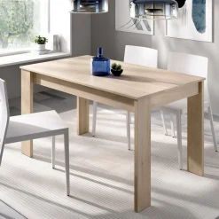 Tavoli Fissi|Cucina > Dmora Tavolo legno chiaro rettangolare 6 posti 138x81cm - Alois Marrone Rovere
