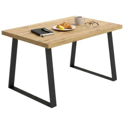 Tavolo legno e metallo rettangolare 8 posti 140x90cm - Amitrax