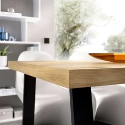 Tavolo legno e metallo rettangolare 8 posti 140x90cm - Amitrax
