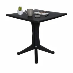 Tavoli Da Esterno|Outdoor > Dmora Tavolo per terrazzo 6 posti 70x70cm antracite - Agostini Nero Antracite