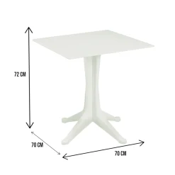 Tavolo per terrazzo 6 posti 70x70cm bianco - Agostini