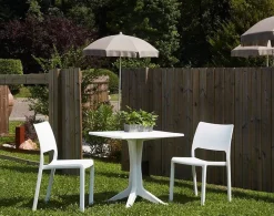 Tavolo per terrazzo 6 posti 70x70cm bianco - Agostini