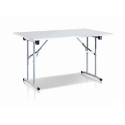 Tavoli Da Esterno|Outdoor > Dmora Tavolo pieghevole 6 posti in metallo e legno 125x75cm bianco - Aliena Grigio, Bianco