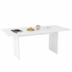 Tavoli Fissi|Cucina > Dmora Tavolo pranzo rettangolare 8 posti 160x90cm - Alibi Bianco Lucido