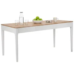 Tavolo rettangolare 8 posti bianco e marrone 180x60cm - Dindga