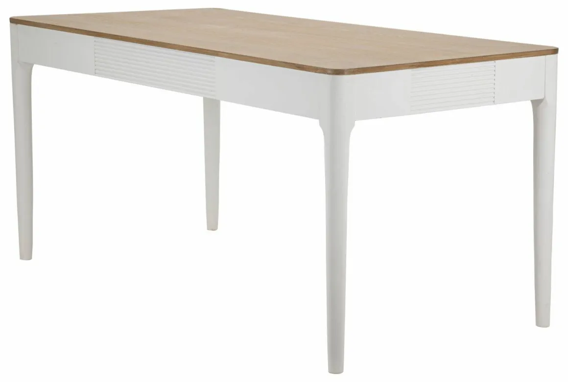 Tavolo rettangolare 8 posti bianco e marrone 180x60cm - Dindga