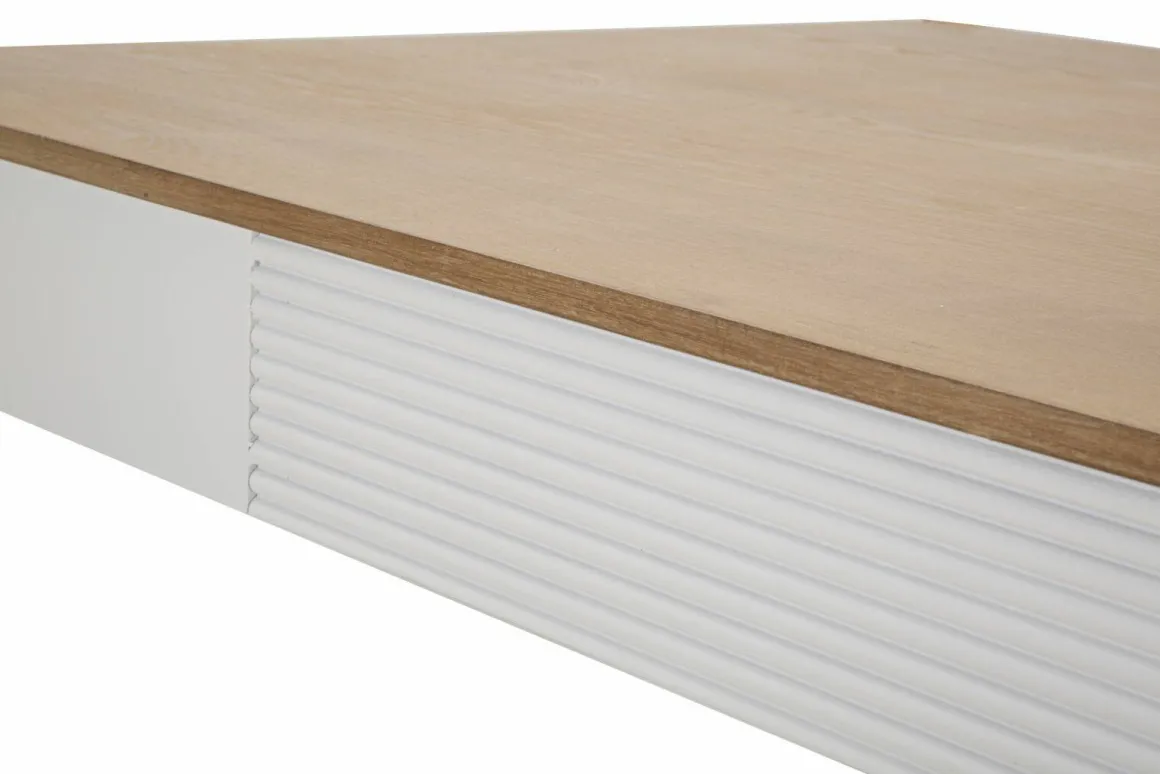 Tavolo rettangolare 8 posti bianco e marrone 180x60cm - Dindga