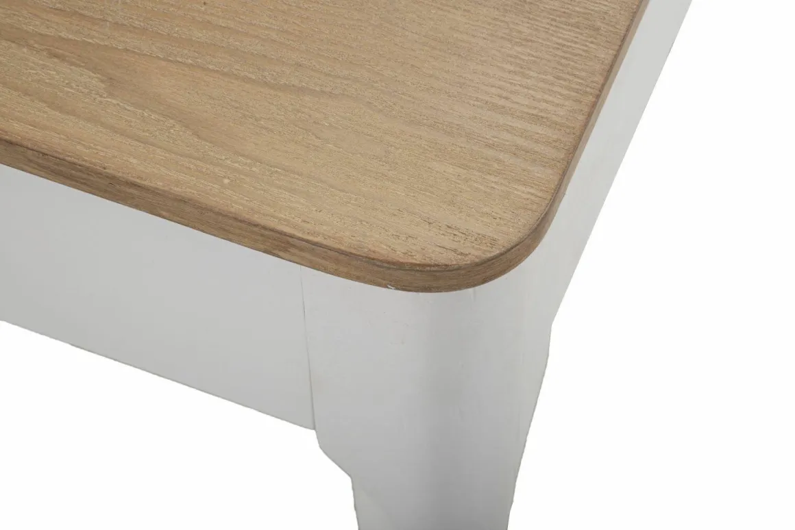 Tavolo rettangolare 8 posti bianco e marrone 180x60cm - Dindga