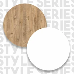 Tavolo rettangolare 2 posti con scaffale quercia e bianco 120x51cm - Pontebba