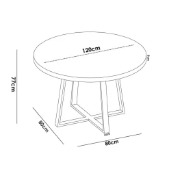Tavoli Fissi|Cucina > Dmora Tavolo rotondo in metallo e legno 4 posti 120x120cm - Abal Nero