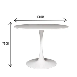 Tavolo rotondo minimal 4 posti bianco 100x100cm - Anubis