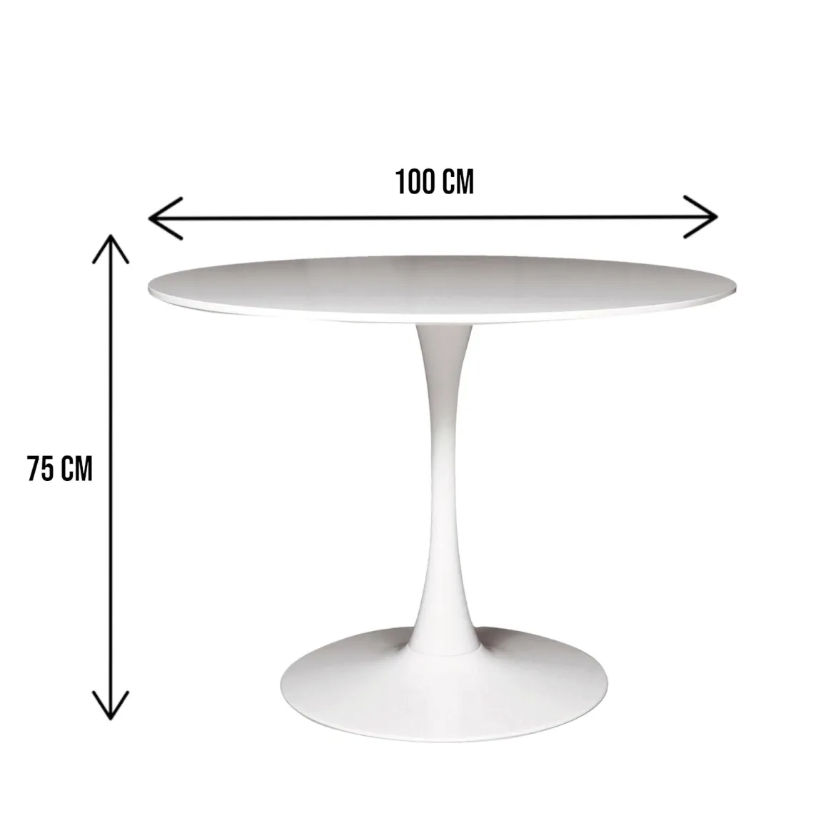 Tavolo rotondo minimal 4 posti bianco 100x100cm - Anubis