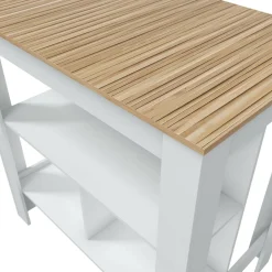 Tavolo scaffale rettangolare 6 posti bianco e rovere 103x67cm - Barzano