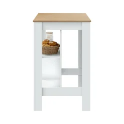Tavolo scaffale rettangolare 6 posti bianco e rovere 103x67cm - Barzano