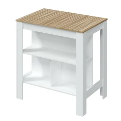 Tavolo scaffale rettangolare 6 posti bianco e rovere 103x67cm - Barzano