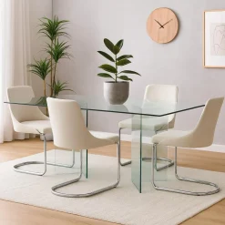 Tavoli Fissi|Cucina > Dmora Tavolo vetro rettangolare 10 posti 180x90cm - Armir Trasparente