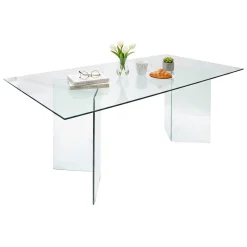 Tavoli Fissi|Cucina > Dmora Tavolo vetro rettangolare 10 posti 180x90cm - Armir Trasparente