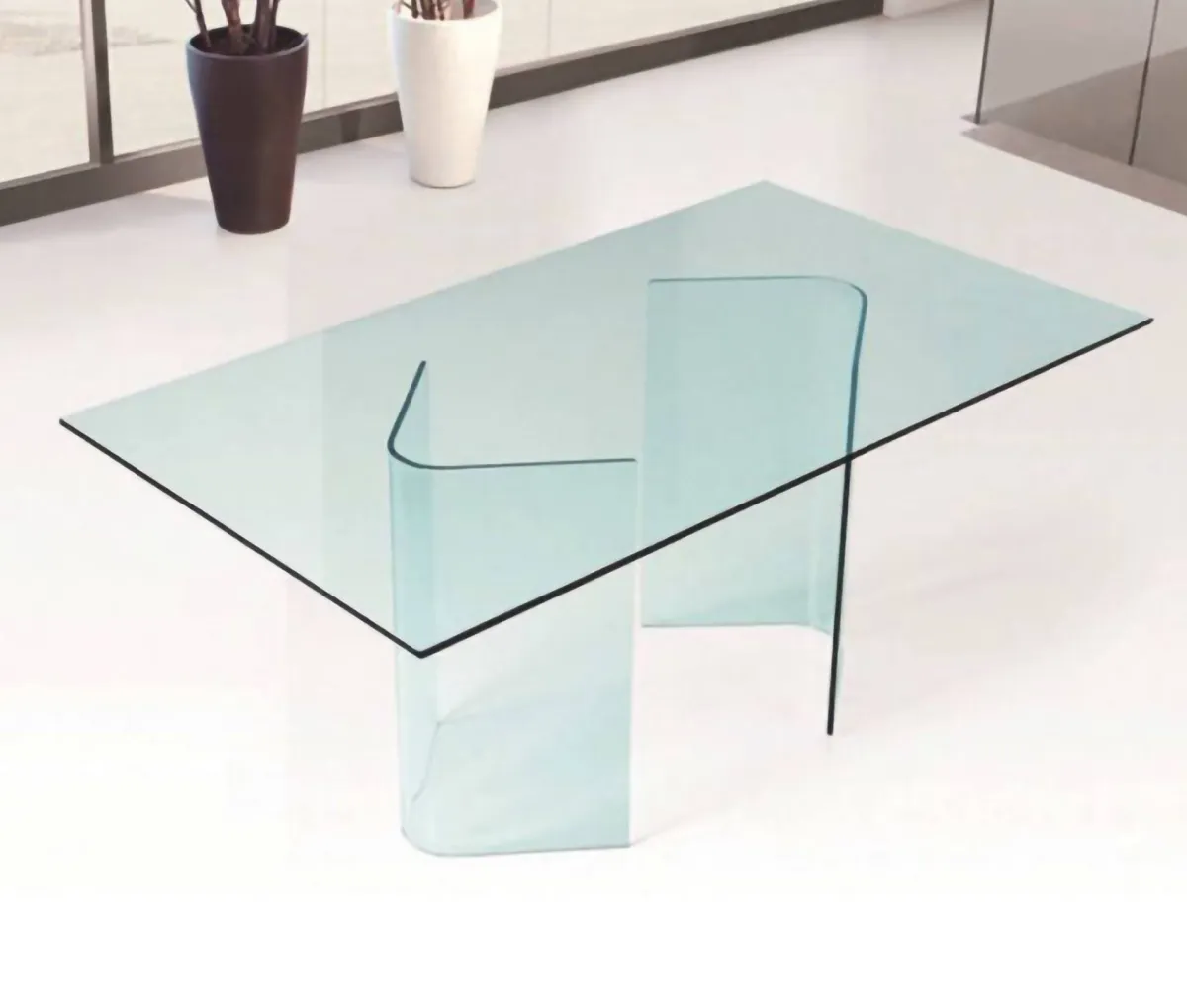 Tavoli Fissi|Cucina > Dmora Tavolo vetro rettangolare 10 posti 180x90cm - Armir Trasparente