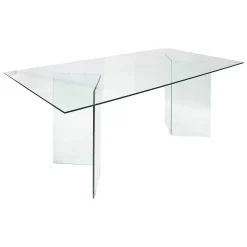 Tavoli Fissi|Cucina > Dmora Tavolo vetro rettangolare 10 posti 180x90cm - Armir Trasparente
