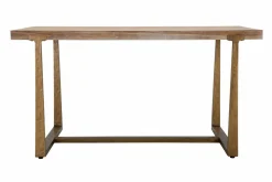 Tavoli Fissi > Dmora Tavolo vintage rettangolare 9 posti oro e marrone 180x90cm - Kazimir Marrone, Oro