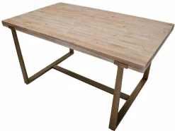 Tavoli Fissi > Dmora Tavolo vintage rettangolare 9 posti oro e marrone 180x90cm - Kazimir Marrone, Oro