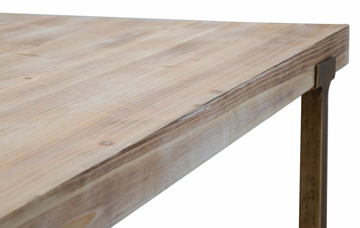 Tavoli Fissi > Dmora Tavolo vintage rettangolare 9 posti oro e marrone 180x90cm - Kazimir Marrone, Oro