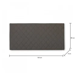 Letti Piazza E Mezza|Letti Piazza E Mezza > Dmora Testiera letto Acca, Cm 130x60, Tortora Grigio