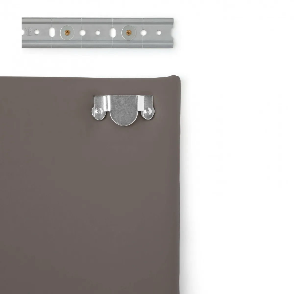 Letti Piazza E Mezza|Letti Piazza E Mezza > Dmora Testiera letto Acca, Cm 130x60, Tortora Grigio