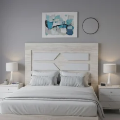 Testiera Letto Bianco Bianco Anticato 248x33 cm, Colore Struttura Bianco - Manduria