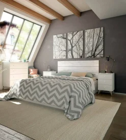 Testiere > Dmora Testiera Letto Bianco Bianco Anticato Matrimoniale Colore Struttura Bianco 160x2.5 cm, Sfumatura Colore Struttura Anticato - Catino Bianco, Bianco Anticato