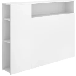 Testiere > Dmora Testiera Letto con Vani Libreria Singolo 23x127 cm - Lander Bianco