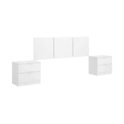 Testiera Letto Bianco Matrimoniale 256.8x34.2 cm, - Oliwa