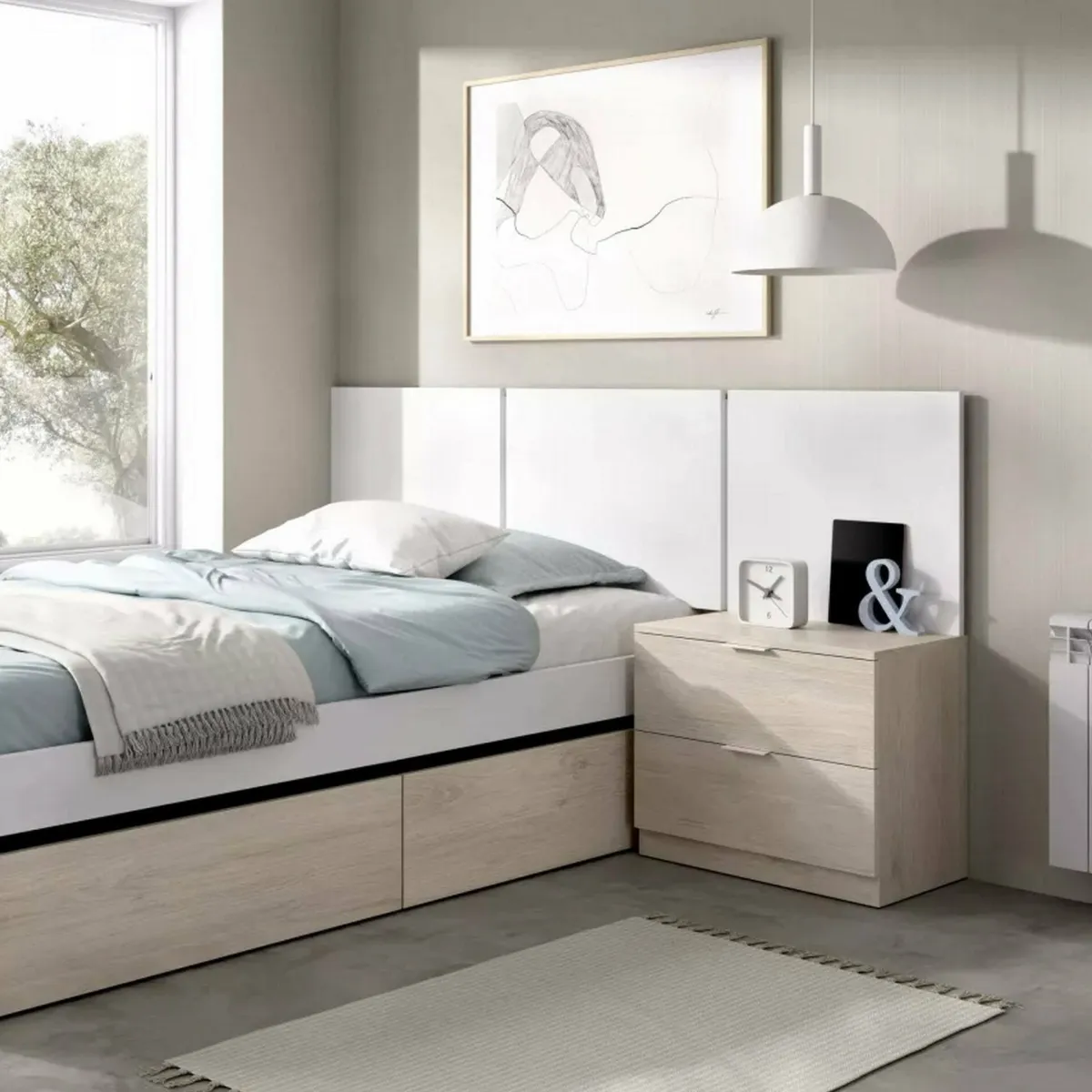 Testiere > Dmora Testiera Letto Marrone Marrone Rovere Matrimoniale Colore Struttura Marrone 157x34.2 cm, Sfumatura Colore Struttura Rovere - Chanhom Marrone, Marrone Rovere