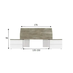 Testiera Letto Marrone Marrone Rovere Matrimoniale Colore Struttura Marrone 176x6 cm, Sfumatura Colore Struttura Rovere - Assago